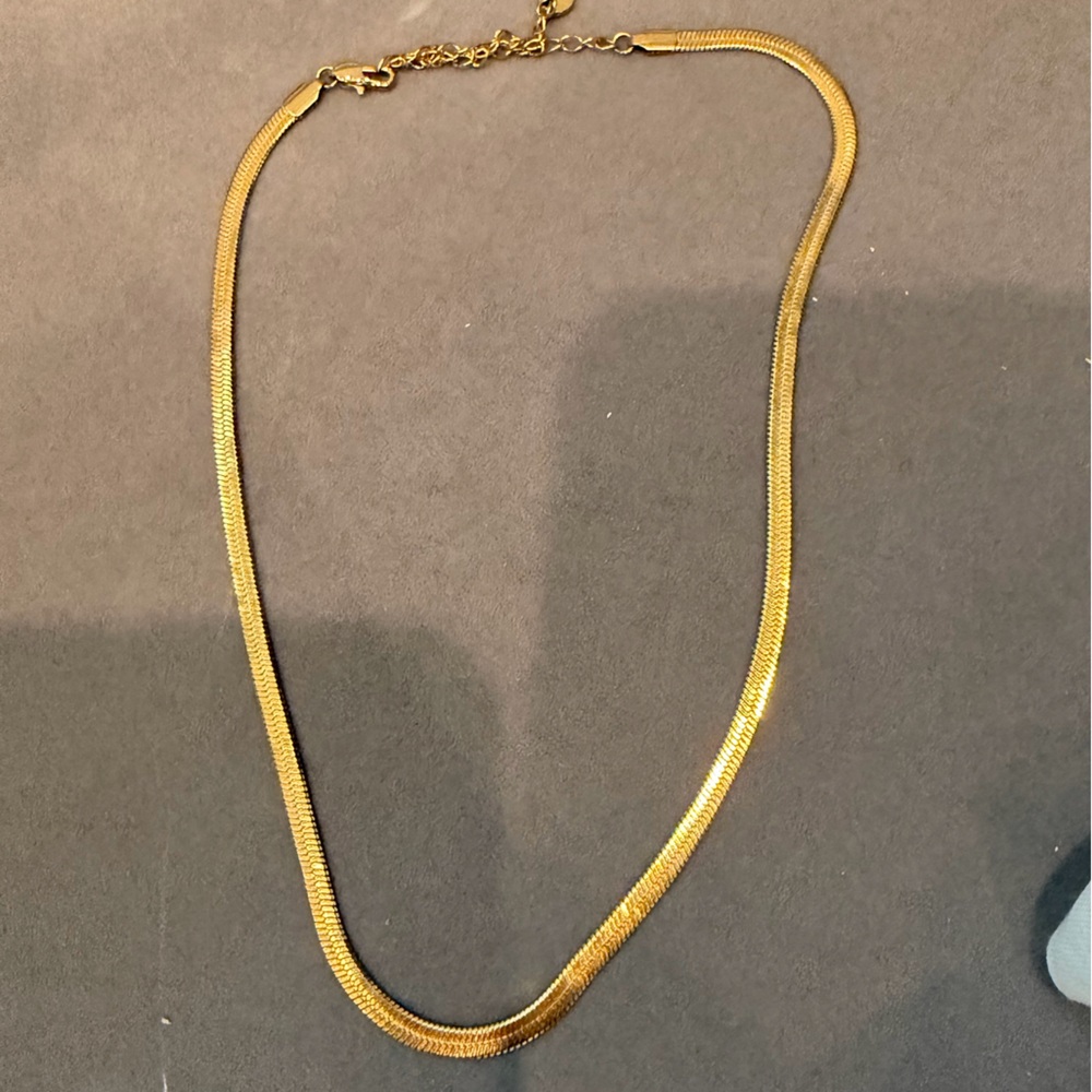 Classic Gold Herringbone Necklace for Women